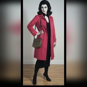 Vintage 60s 70s Red Raspberry Raincoat By Weatherbee Fashion Original M